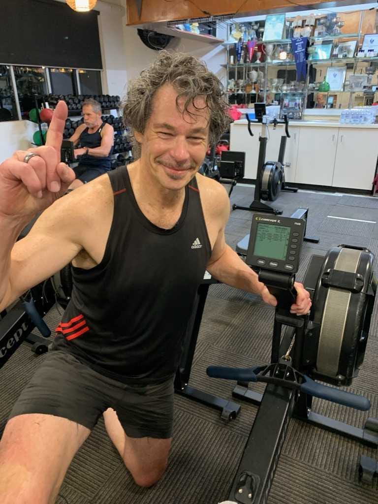 Richard Tomlinson at ERGfit after his Men 60 to 64 2000 m record claim
